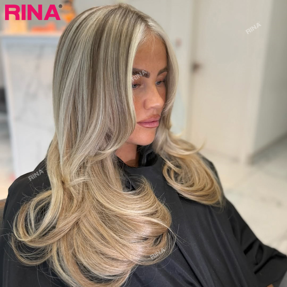 613 Blonde Body Wave Lace Front Wig - Ombre Ash 613 Highlight Blonde 13x4