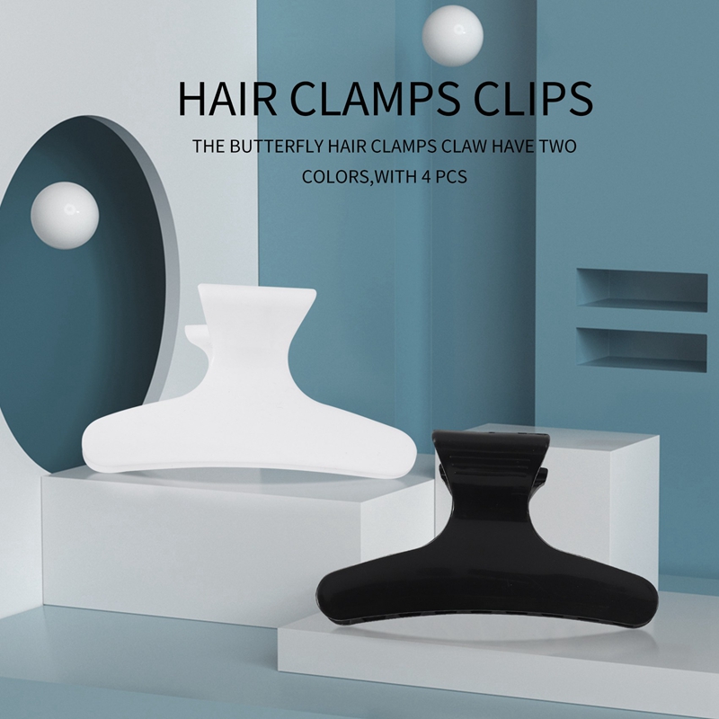 4PCS Black White Hairdressers  - Hair Clips review and price