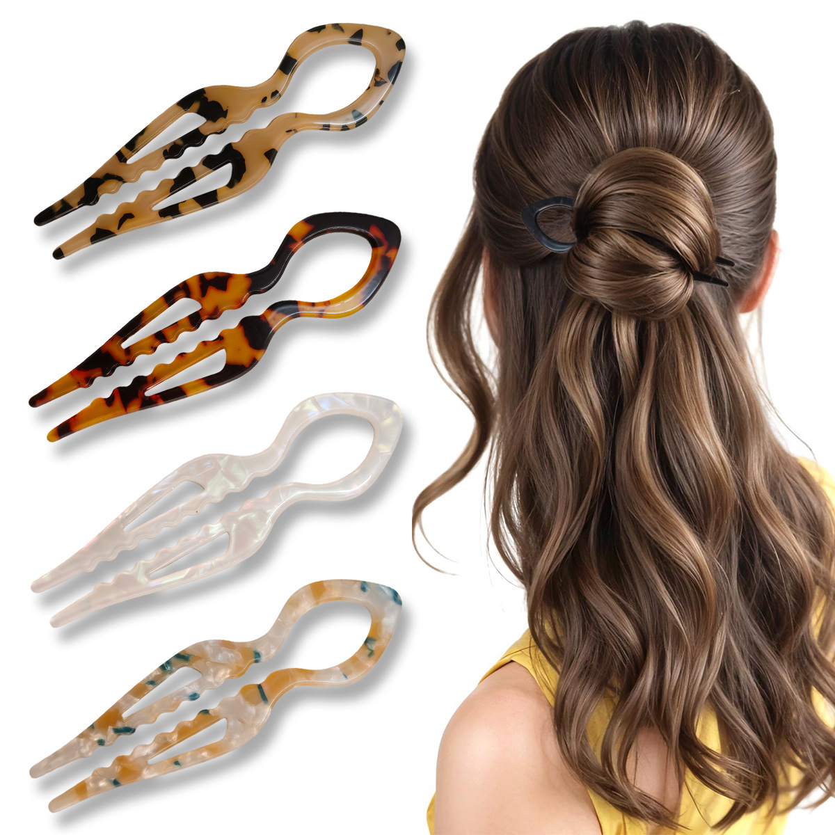 U-Shaped Hair Sticks Tortoises - Hair Bundles review and price
