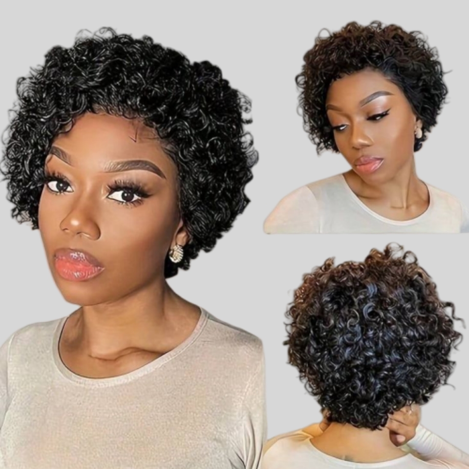 Curly Pixie Cut Wig Lace Human - Short Pixie Cut Wig Human Hair Cheap review and price