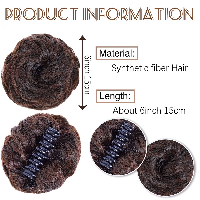 Synthetic Messy Bun Short Curl - Claw Clip Messy Bun Hair Piece review and price