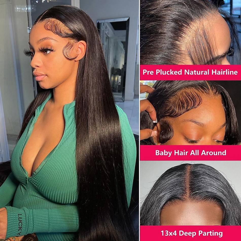 Straight Human Hair Wigs Gluel - Lace Front Wigs review and price