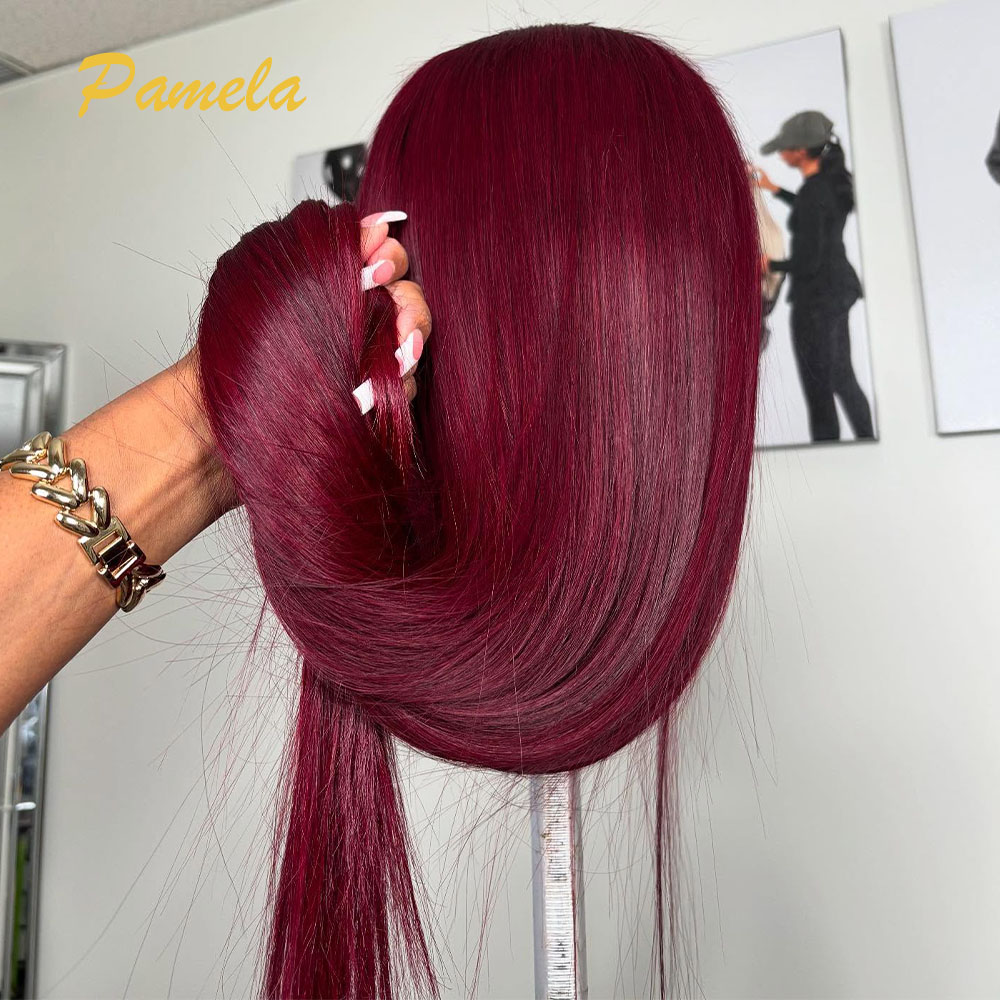 Super Double Drawn Burgundy Co - Lace Front Wigs review and price