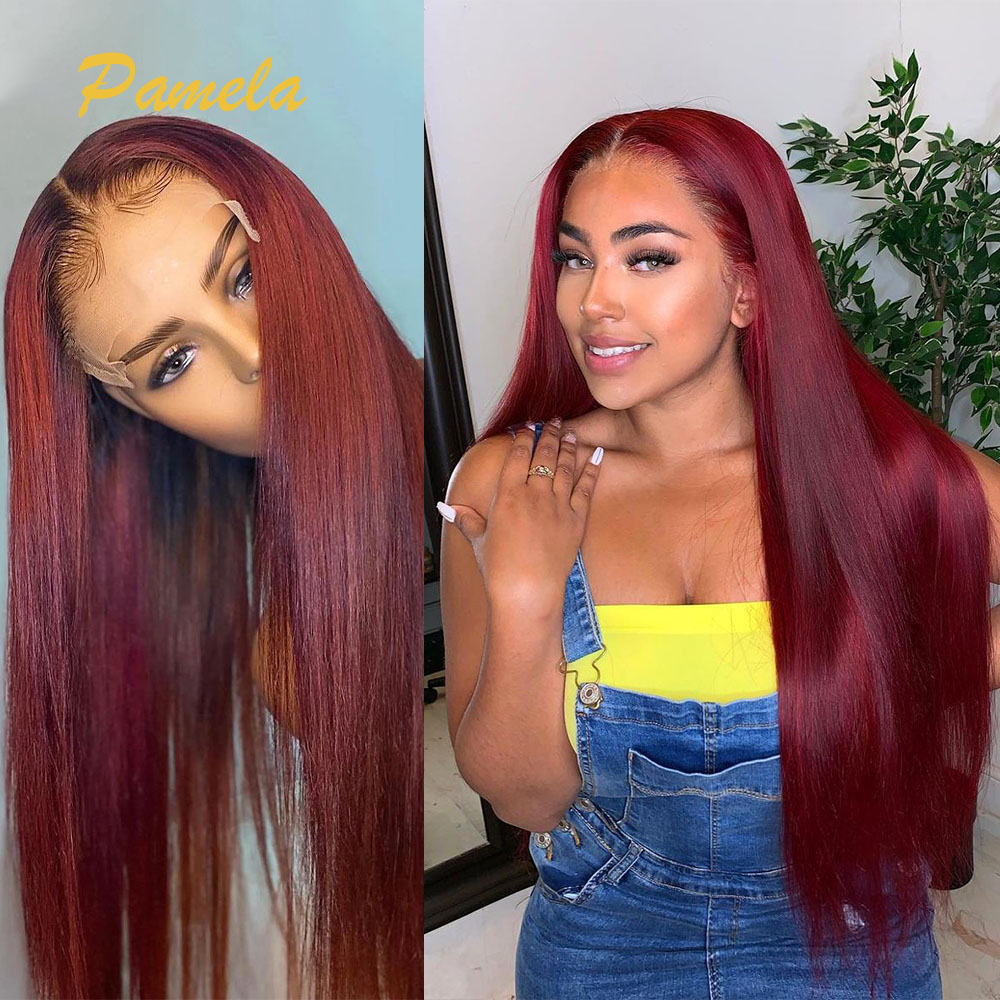 Super Double Drawn Burgundy Co - Lace Front Wigs review and price