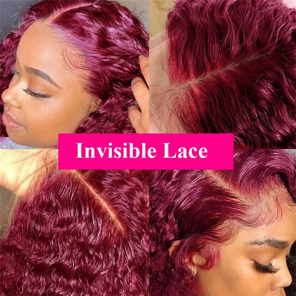 Burgundy 99J Deep Wave Short B - Glueless Wear And Go Human Hair Wig review and price