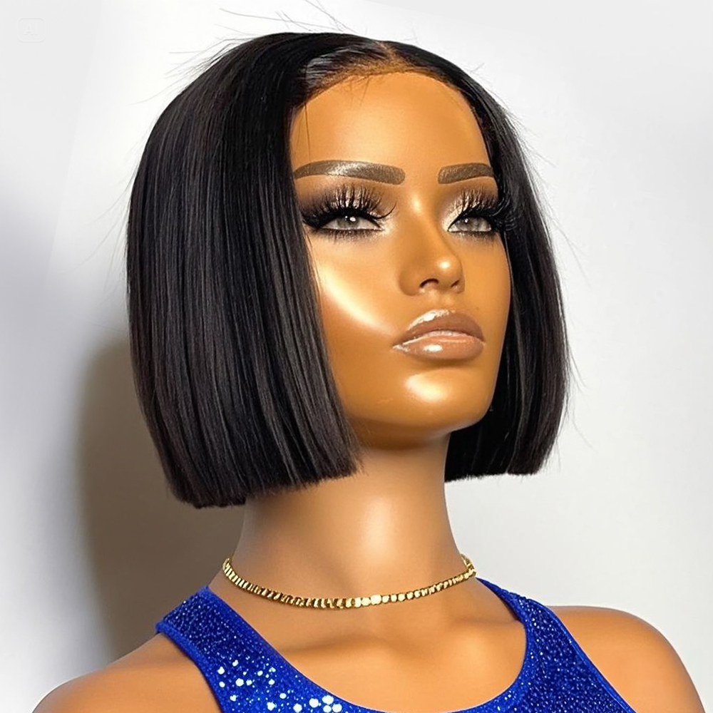 250% Density Straight Short Bo - Pre Parted 13X4 Lace Front Bob Wig review and price