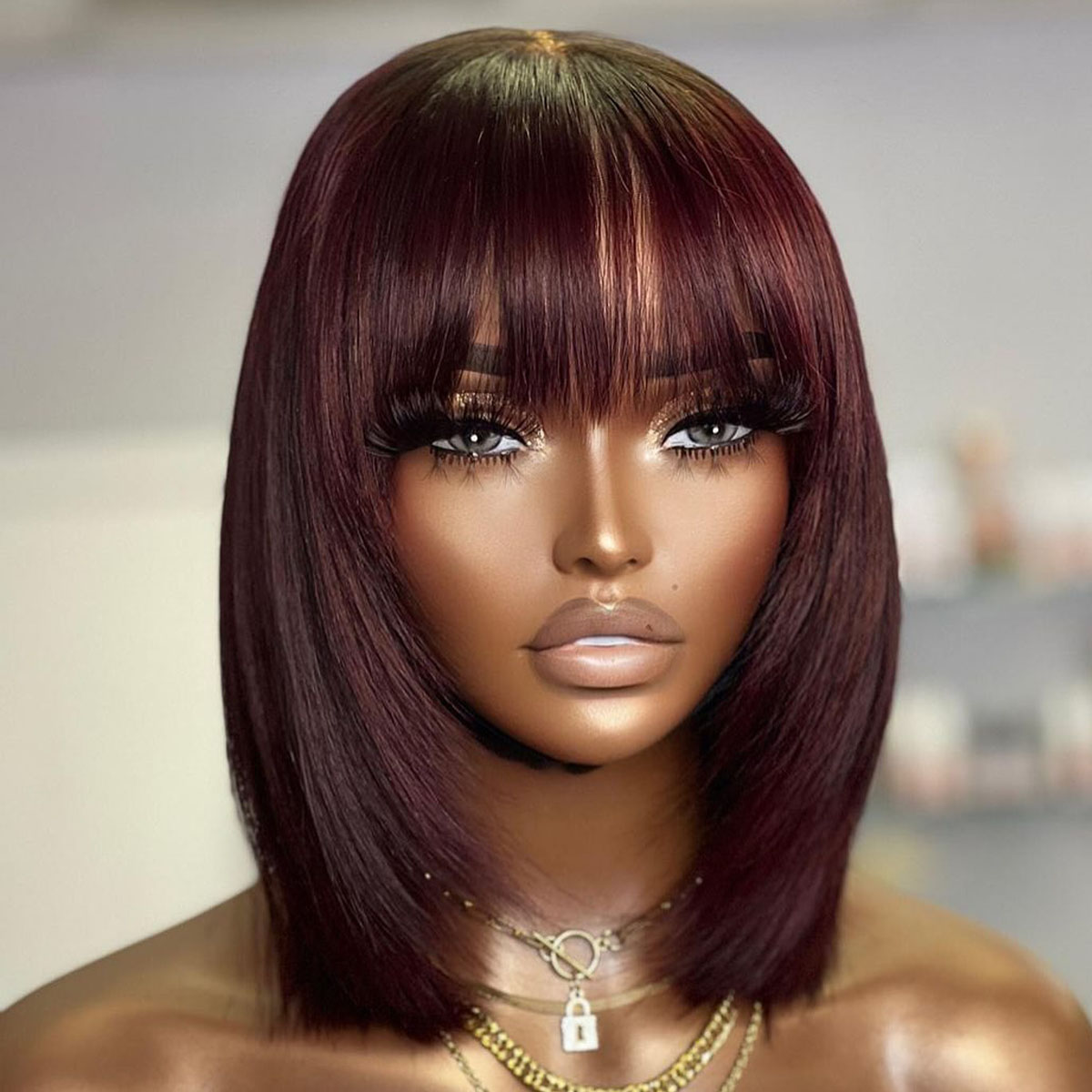 Short Bob Wig Layered with Ban - Lace Front Wigs review and price