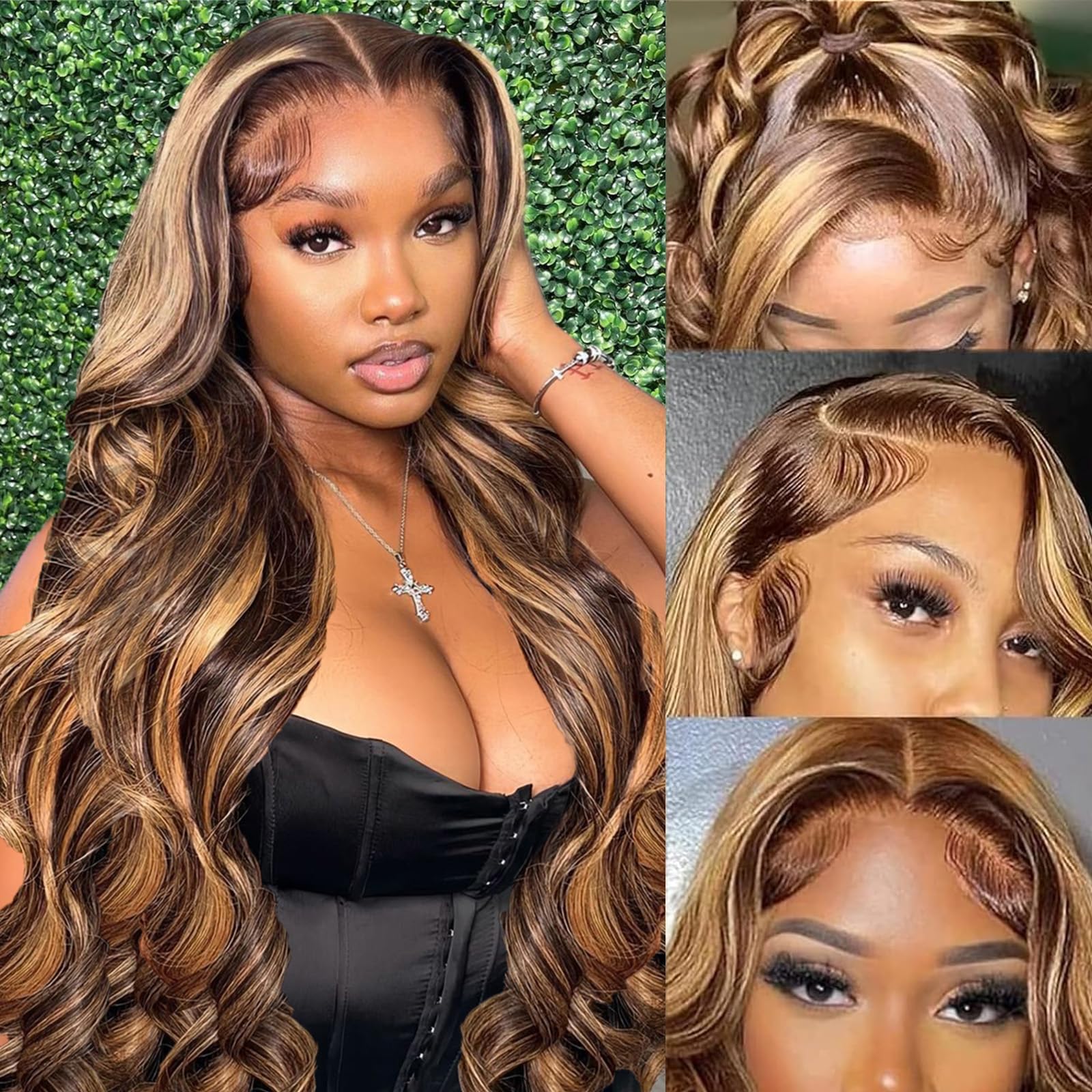 30 Inch Colored Highlight Huma - Glueless Wear And Go Human Hair Wig review and price