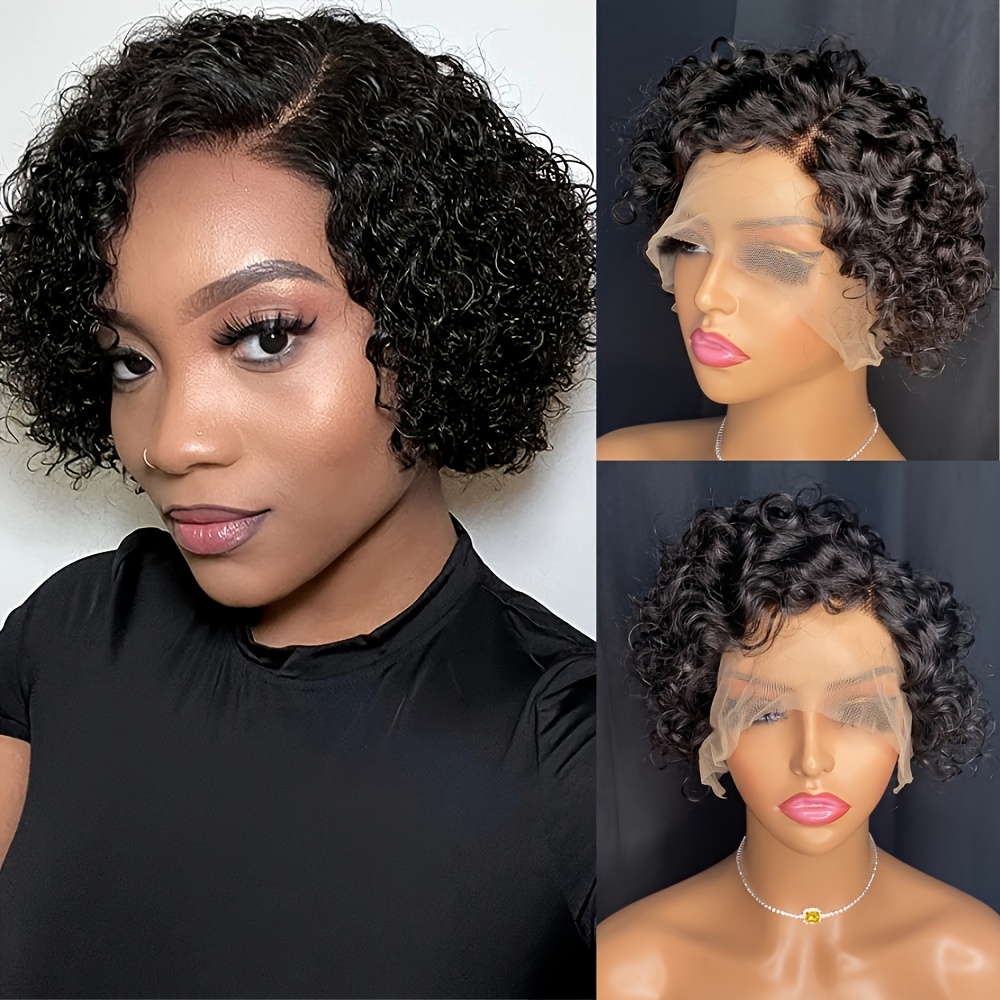 Short Curly 13x1 Lace Curly Pi - Glueless Wear And Go Human Hair Wig review and price