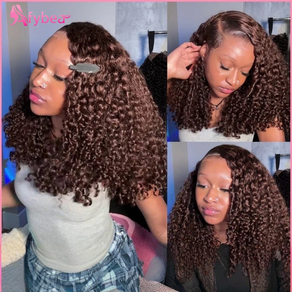 Curly Lace Front Wig Chocolate - Hd Lace Frontal Wig Human Hair Pre Plucked review and price