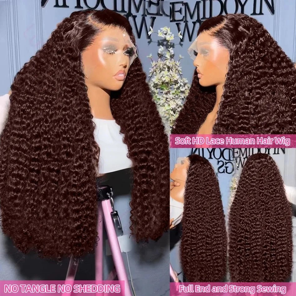 Curly Lace Front Wig Chocolate - Hd Lace Frontal Wig Human Hair Pre Plucked review and price